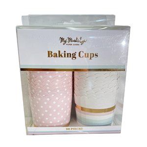 NEW My Minds Eye Polka Dot and Stripes Baking Cups, Pink/ Gold/ Multi - 36 Count